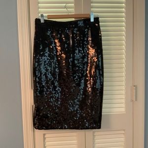 Black sequined skirt